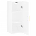 vidaXL Dulap montat pe perete, alb extralucios, 34,5x34x90 cm