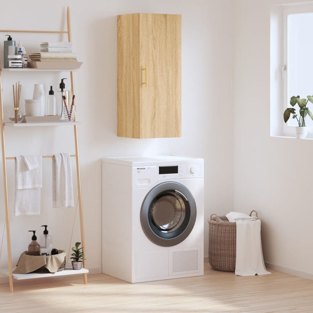 vidaXL Dulap montat pe perete, stejar sonoma, 34,5x34x90 cm