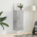 vidaXL Dulap montat pe perete, gri beton, 34,5x34x90 cm
