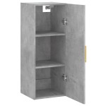 vidaXL Dulap montat pe perete, gri beton, 34,5x34x90 cm