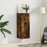 vidaXL Dulap montat pe perete, stejar fumuriu, 34,5x34x90 cm