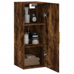 vidaXL Dulap montat pe perete, stejar fumuriu, 34,5x34x90 cm