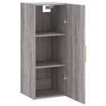 vidaXL Dulap montat pe perete, gri sonoma, 34,5x34x90 cm