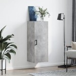 vidaXL Dulap montat pe perete, gri beton, 34,5x34x90 cm vidaXL Dulap montat pe perete, gri beton, 34,5x34x90 cm