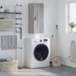 vidaXL Dulap montat pe perete, gri sonoma, 34,5x34x90 cm