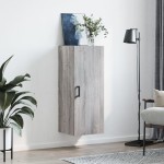 vidaXL Dulap montat pe perete, gri sonoma, 34,5x34x90 cm