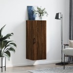 vidaXL Dulap montat pe perete, stejar maro, 34,5x34x90 cm
