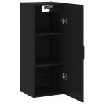 vidaXL Dulap montat pe perete, negru, 34,5x34x90 cm
