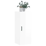 vidaXL Dulap montat pe perete, alb extralucios, 34,5x34x90 cm