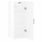 vidaXL Dulap montat pe perete, alb extralucios, 34,5x34x90 cm