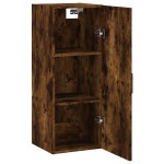 vidaXL Dulap montat pe perete, stejar fumuriu, 34,5x34x90 cm