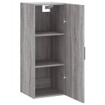 vidaXL Dulap montat pe perete, gri sonoma, 34,5x34x90 cm