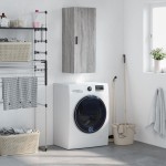 vidaXL Dulap montat pe perete, gri sonoma, 34,5x34x90 cm