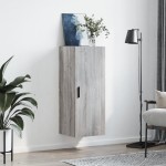 vidaXL Dulap montat pe perete, gri sonoma, 34,5x34x90 cm