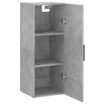 vidaXL Dulap montat pe perete, gri beton, 34,5x34x90 cm