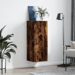 vidaXL Dulap montat pe perete, stejar fumuriu, 34,5x34x90 cm