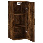 vidaXL Dulap montat pe perete, stejar fumuriu, 34,5x34x90 cm