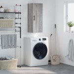 vidaXL Dulap montat pe perete, gri sonoma, 34,5x34x90 cm