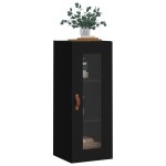 vidaXL Dulap montat pe perete, negru, 34,5x34x90 cm