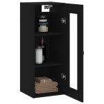 vidaXL Dulap montat pe perete, negru, 34,5x34x90 cm