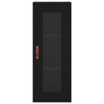 vidaXL Dulap montat pe perete, negru, 34,5x34x90 cm