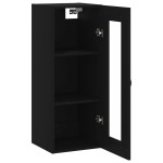 vidaXL Dulap montat pe perete, negru, 34,5x34x90 cm