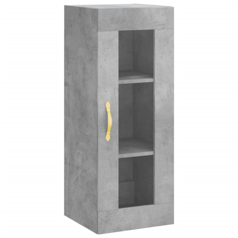 vidaXL Dulap montat pe perete, gri beton, 34,5x34x90 cm