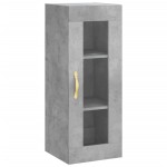 vidaXL Dulap montat pe perete, gri beton, 34,5x34x90 cm