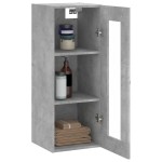 vidaXL Dulap montat pe perete, gri beton, 34,5x34x90 cm