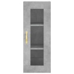 vidaXL Dulap montat pe perete, gri beton, 34,5x34x90 cm