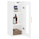 vidaXL Dulap montat pe perete, alb, 34,5x34x90 cm