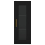vidaXL Dulap montat pe perete, negru, 34,5x34x90 cm