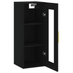 vidaXL Dulap montat pe perete, negru, 34,5x34x90 cm