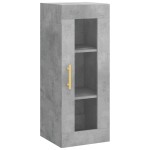 vidaXL Dulap montat pe perete, gri beton, 34,5x34x90 cm