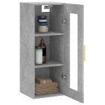 vidaXL Dulap montat pe perete, gri beton, 34,5x34x90 cm