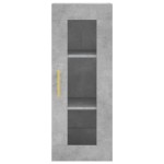 vidaXL Dulap montat pe perete, gri beton, 34,5x34x90 cm