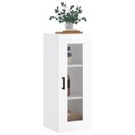 vidaXL Dulap montat pe perete, alb extralucios, 34,5x34x90 cm