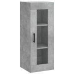 vidaXL Dulap montat pe perete, gri beton, 34,5x34x90 cm