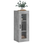 vidaXL Dulap montat pe perete, gri beton, 34,5x34x90 cm