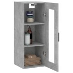 vidaXL Dulap montat pe perete, gri beton, 34,5x34x90 cm