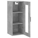 vidaXL Dulap montat pe perete, gri beton, 34,5x34x90 cm