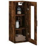 vidaXL Dulap montat pe perete, stejar fumuriu, 34,5x34x90 cm
