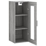 vidaXL Dulap montat pe perete, gri sonoma, 34,5x34x90 cm