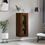 vidaXL Dulap montat pe perete, stejar maro, 34,5x34x90 cm