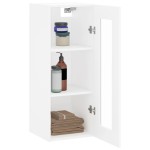 vidaXL Dulap montat pe perete, alb, 34,5x34x90 cm
