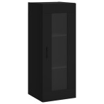 vidaXL Dulap montat pe perete, negru, 34,5x34x90 cm