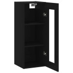 vidaXL Dulap montat pe perete, negru, 34,5x34x90 cm