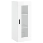 vidaXL Dulap montat pe perete, alb extralucios, 34,5x34x90 cm