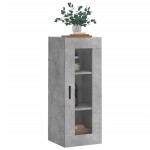 vidaXL Dulap montat pe perete, gri beton, 34,5x34x90 cm