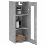 vidaXL Dulap montat pe perete, gri beton, 34,5x34x90 cm